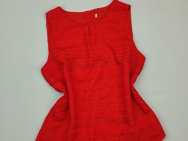 czerwona bluzki z bufiastymi rękawami: Блуза жіноча, L, стан - Ідеальний