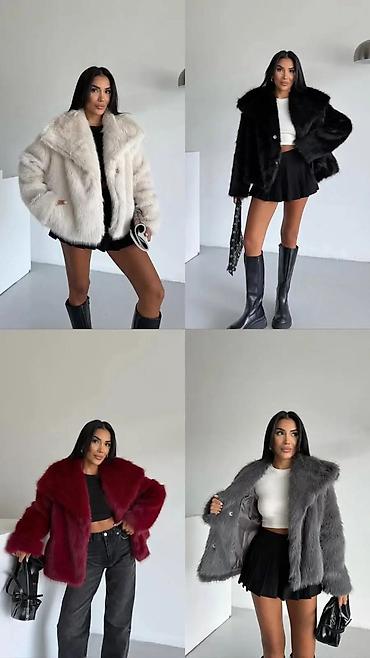 nike command grey: Ženska kratka bunda od veštačkog krzna – moderan oversized kroj sa — 1