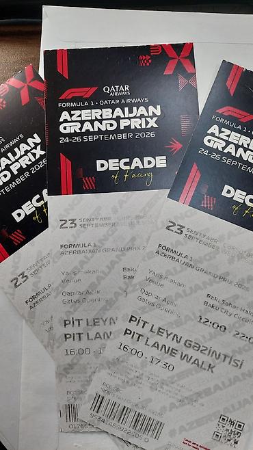Turizm: Məhsul: Formula 1 Qatar Airways Azerbaijan Grand Prix 2026 bilet dəsti — 1