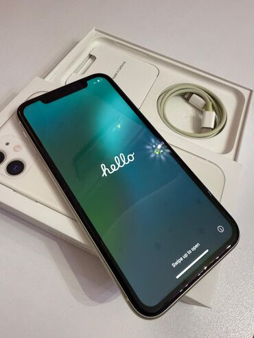apple magsafe: IPhone 11, 64 GB, Ağ, Barmaq izi, Face ID, Sənədlərlə