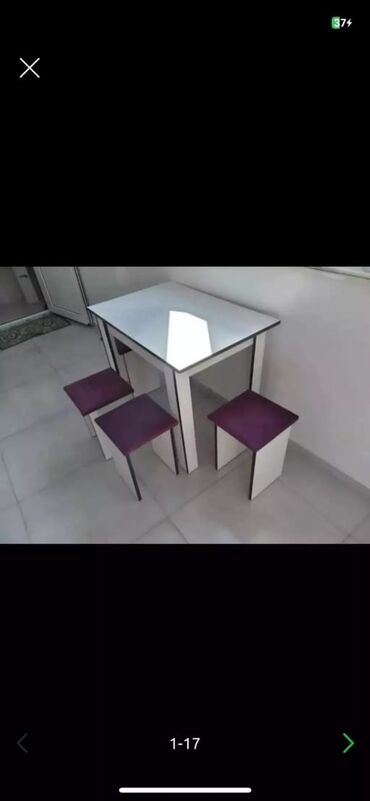 стуля: Для кухни, Новый, Нераскладной, Квадратный стол, 4 стула, Азербайджан