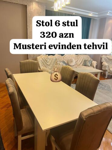 Masalar: Yeni, 6 stul