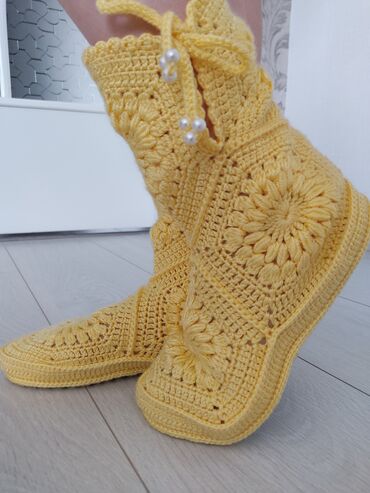 Домашние тапочки: Домашние тапочки, 37.5, Новый, цвет - Желтый, Самовывоз — 7