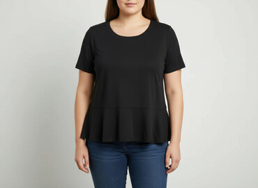 czarne obcisła bluzki z długim rękawem: Bpc bonprix collection, Women's blouse, size 2XL