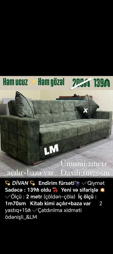 Divanlar: Divan, Yeni, Açılan, Bazalı, Parça, Ödənişli çatdırılma — 9