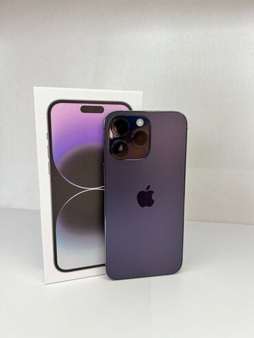 Apple iPhone: IPhone 14 Pro Max, Б/у, 256 ГБ, Deep Purple, Зарядное устройство, Защитное стекло, Чехол, 88 %