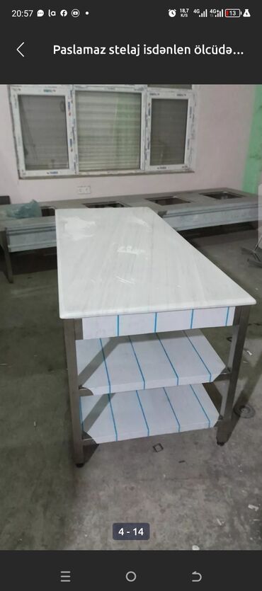 Nerjaveykalar: Nerj stollar iş masaları yıqırıq. paslanmaz poladdan yüksək — 22