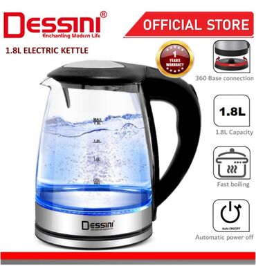 Elektrik çaydanları: Elektrik çaydan Dessini, 1.6 - 2 l, Yeni, Ünvandan götürmə, Pulsuz çatdırılma, Ödənişli çatdırılma