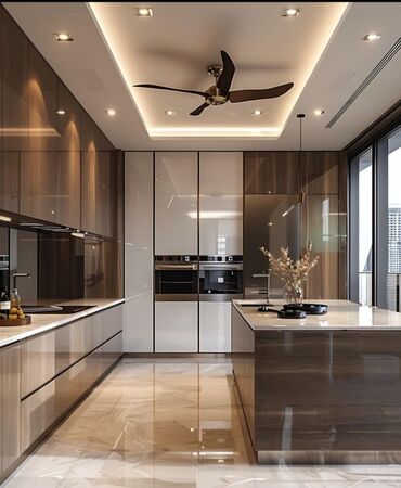 Sifarişlə mətbəx mebeli: Sifarişlə mətbəx dəsti, Parlaq laminat — 7