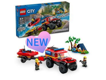 детские игрушки новинки: Lego City 🏙️ 60412 Пожарная машина 4×4 с катером 🚒 Новинка 2024 Года!