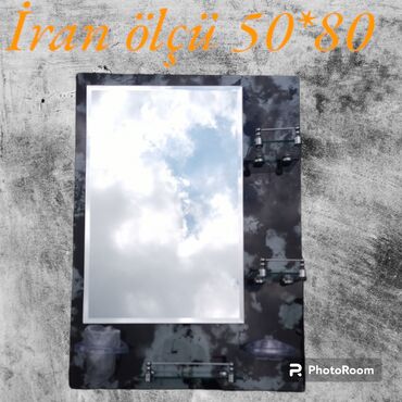 Güzgülər: Güzgü Divar üçün, Kvadrat, Hamam üçün, Naxışlı — 27