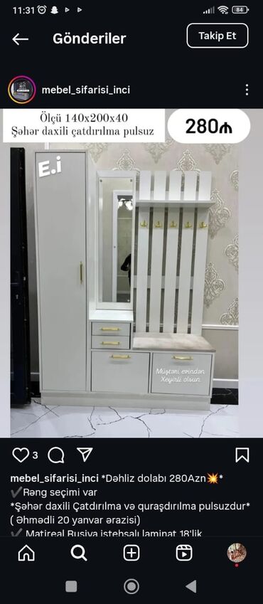 Mətbəx mebeli: Açılan, 1 qapı Düz dolab, Dəhliz dolabı, Rusiya