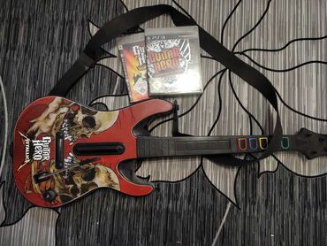 диски на сони плейстейшен 2: Гитара Guitar Hero Metallic для Sony PS3 Fat, Slim, Super Slim + 2