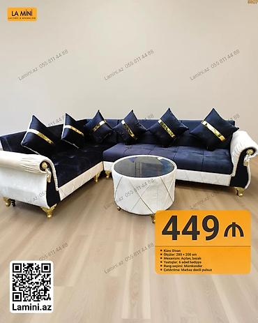 Künc divan dəsti - Ölçü: 280 × 200 sm - Mexanizm: Açılan, bazalı -