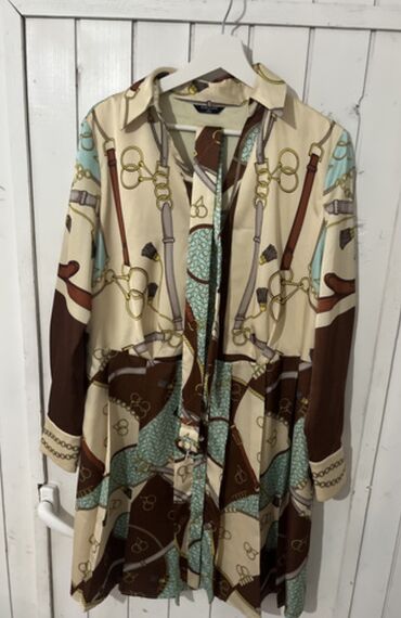 haljine od čipke i svile: Guess 2XL (EU 44), color - Multicolored, Other style, Long sleeves