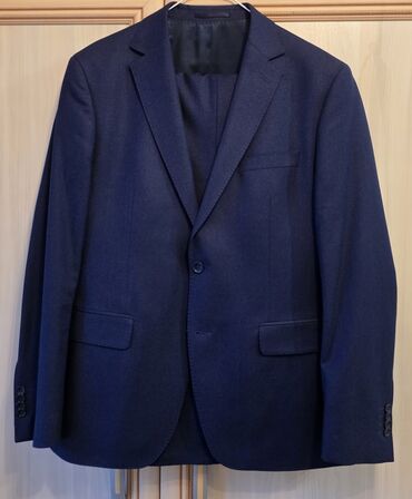 мужское пальто черное: Мужской костюм, 6XL (EU 52), Б/у, цвет - Синий, Самовывоз