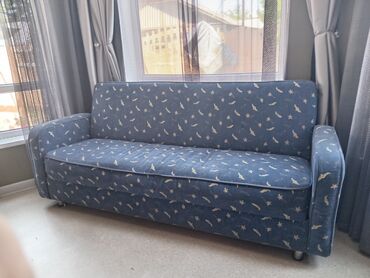 мебель жумуш: Прямой диван, цвет - Синий, Б/у