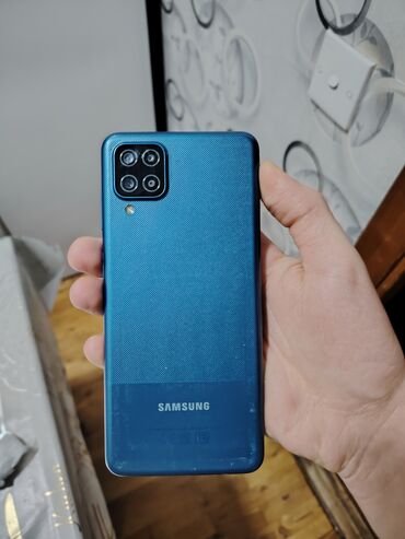 telefonlar a52: Samsung Galaxy A12, 32 GB, rəng - Göy, Düyməli, Sensor, Barmaq izi