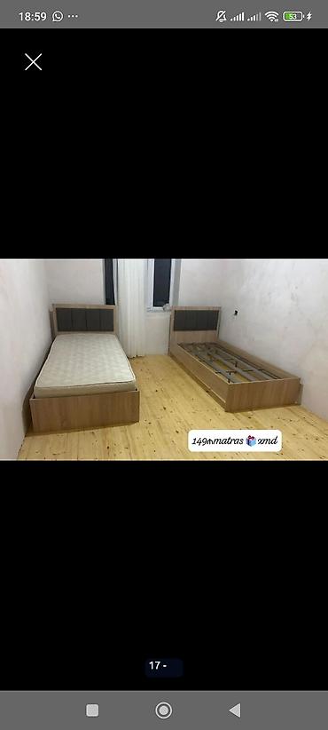 tekli carpayi: Tək nəfərlik çarpayı dəsti - Material: ağac teksturalı korpus, möhkəm — 1