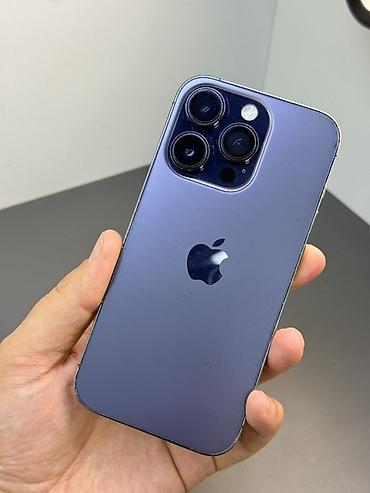 Apple iPhone: IPhone 14 Pro, Б/у, 256 ГБ, Deep Purple, Защитное стекло, Чехол, 78 % — 1