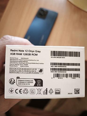 Xiaomi: Prodajem tel redmi note 12 4 gb ram sa 128 gb memorije ram prosiriv sa — 7