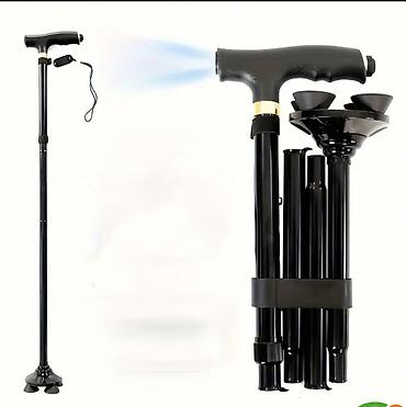 Qatlanan LED işıqlı dayaq əsası xasa baston çəlik çatdırılma var