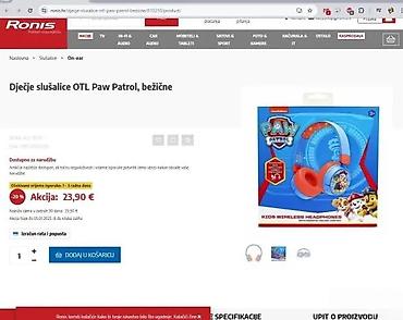 Slušalice: PAW Patrol dečije slušalice na uho – Skye izdanje - Original — 6