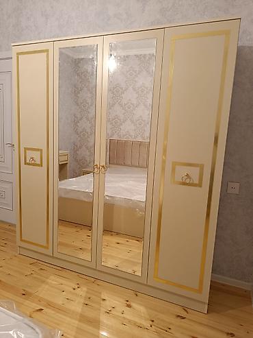 Yeni, 4 qapılı, Güzgülü, Ağ, Açılan, Düz dolab — 1