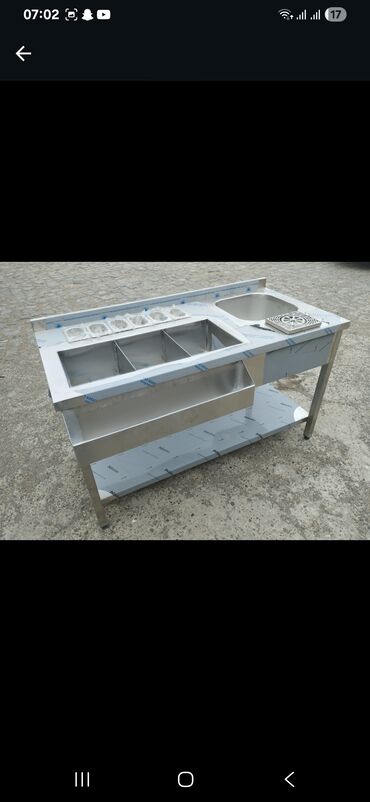 Nerjaveykalar: Paslanmayan poladdan (inox) istehsalat tipli lavabolar və iş masaları — 24