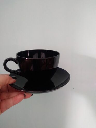 Çay dəstləri və servizlər: Çay dəsti, rəng - Qara, Şüşə, 5 nəfərlik, Fransa