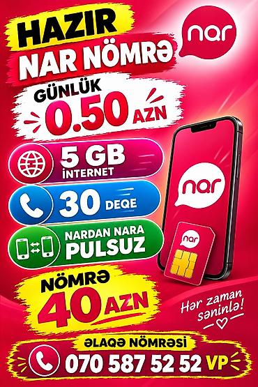ipad ucuz: Hazır Nar nömrə – gündəlik 0.50 AZN tariflə. Paket üstünlükləri: - 5 — 1