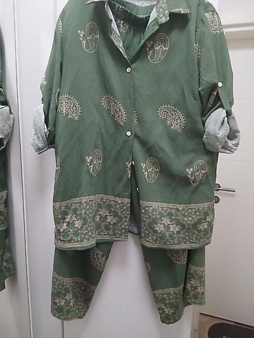 Dvodijelni ženski komplet – košulja i pantalone2 - Boja: maslinasto — 1