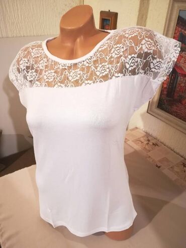 Bluze: XL (EU 42), Viskoza, Jednobojni, bоја - Svetloplava — 5