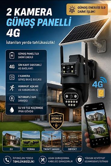 kamera ev ucun: Günəş panelli 4G təhlükəsizlik sistemi – iki kameralı IP66 gövdə - — 1