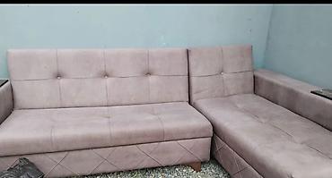 Künc divan – L formalı, pastel çəhrayı/boz rəngdə parçadan. - Sağ lalafo.az -da Künc divan – L formalı, pastel çəhrayı/boz rəngdə parçadan. - Sağ