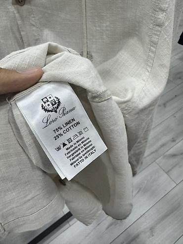 Рубашки: Мужская рубашка, S, M, L, Loro Piana, Новый, цвет - Бежевый, Самовывоз — 3