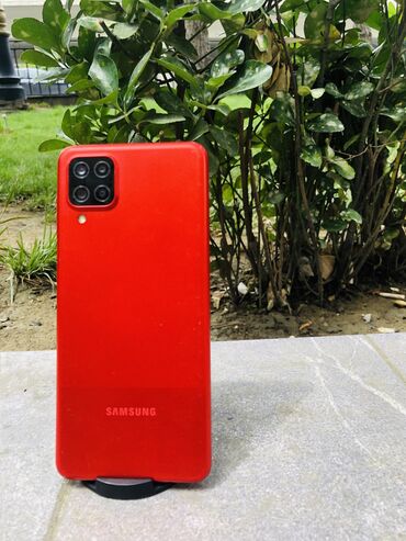 samsung galaxsi: Samsung Galaxy A12, 128 GB, rəng - Qırmızı, Düyməli, Barmaq izi, Face ID