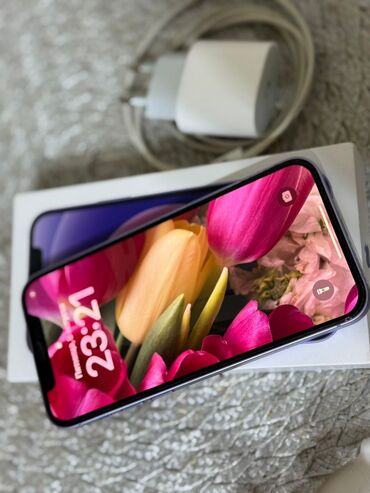 iphone xacmaz: IPhone 12, 128 ГБ, Deep Purple, Отпечаток пальца, Face ID, С документами