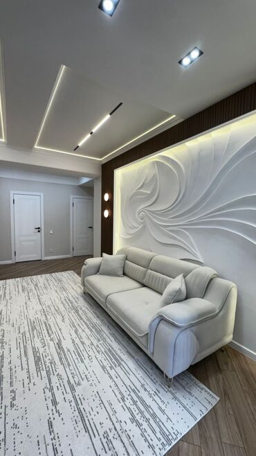 квартира токмок мкр: 3 комнаты, 81 м², Элитка, 4 этаж, Дизайнерский ремонт