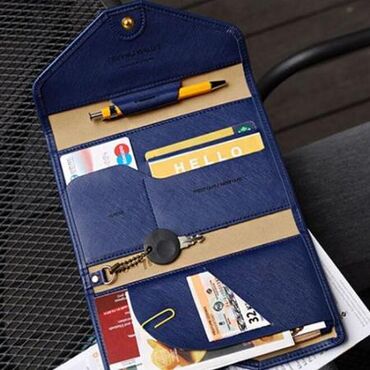 женский кожаный кошелек: Кошелек органайзер, новый, в упаковке ! Синий цвет