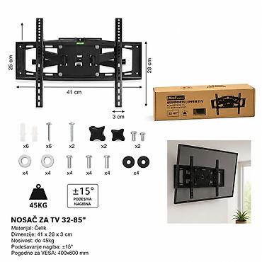 KMT TV nosač dupli zidni 32–85 inča 2389231 Zidni nosač za televizor