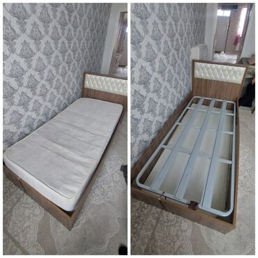 madeyra tek carpayi: Б/у, Односпальная кровать, С матрасом