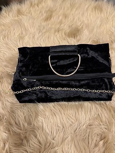 Qara məxməri dəbli çanta - Material: yumşaq məxmər toxuma - Rəng