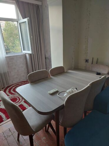 стеклянный стол офисный: Для гостиной, Б/у, Нераскладной, Овальный стол, 6 стульев, Турция