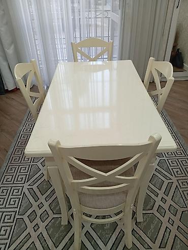 Mətbəx üçün, Yeni, Açılmayan, Dördbucaq masa, 4 stul