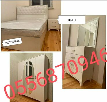 Yataq otağı dəstləri: İkinəfərlik çarpayı, Termo, Dolab, 2 tumba, Azərbaycan, Yeni — 2