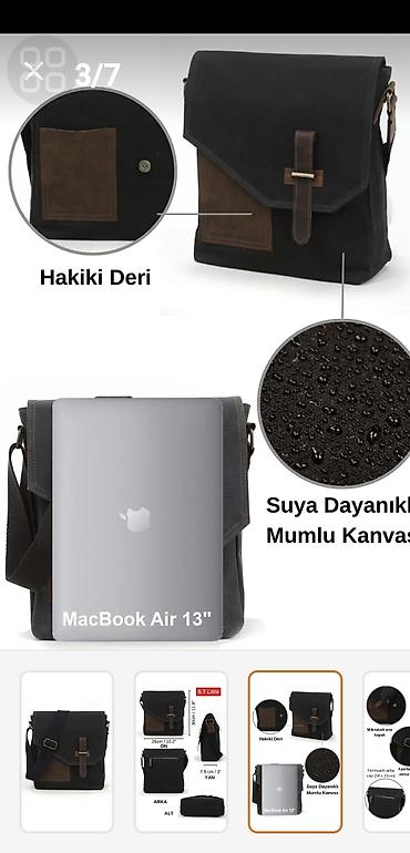 airpods 12: Suya davamlı mumlu kanvasdan kişi/unikseks çiyin çantası - Ölçülər — 3