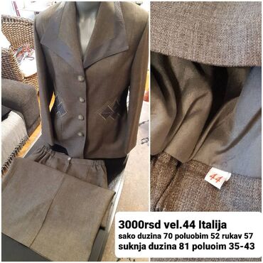 Suits: 2XL (EU 44), Single-colored, color - Grey