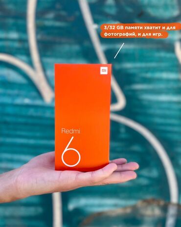 смартфон xiaomi redmi 3: Xiaomi, Redmi 6, Жаңы, 32 GB, түсү - Кара, 2 SIM