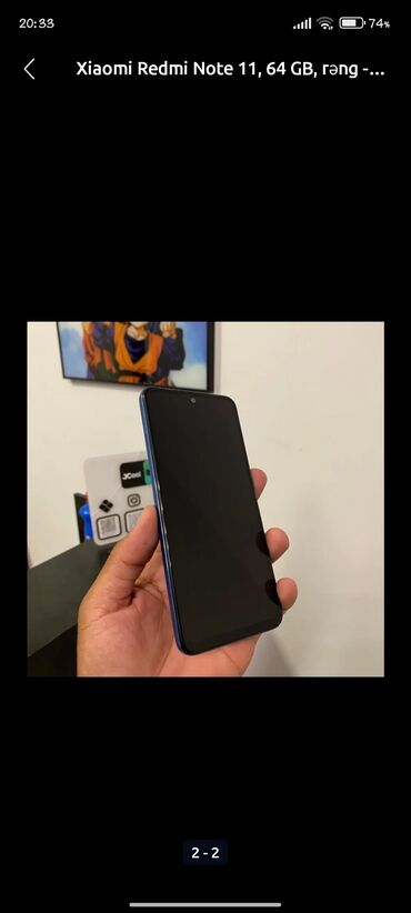 Xiaomi: Xiaomi Redmi Note 11, 128 GB, rəng - Göy, 
 Zəmanət, Barmaq izi, İki sim kartlı